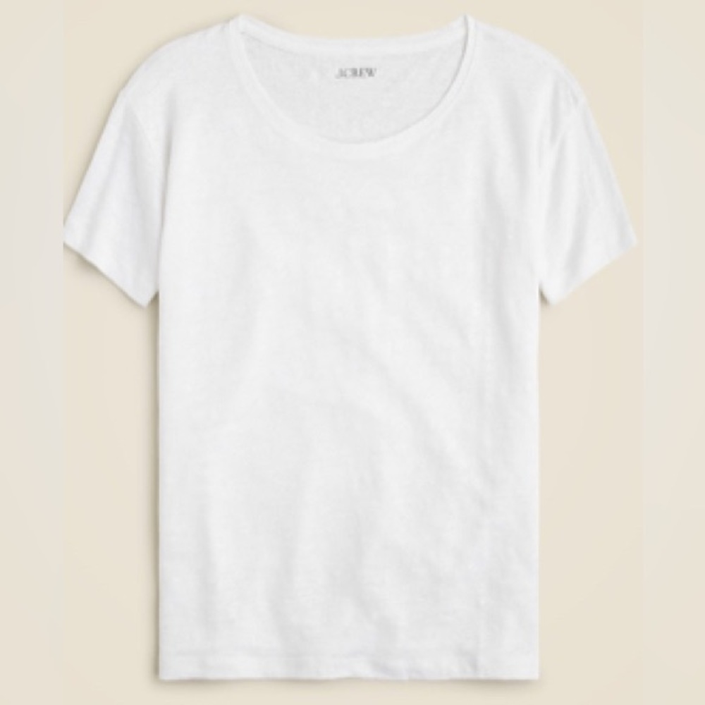 NWT J.Crew White Linen T-Shirt